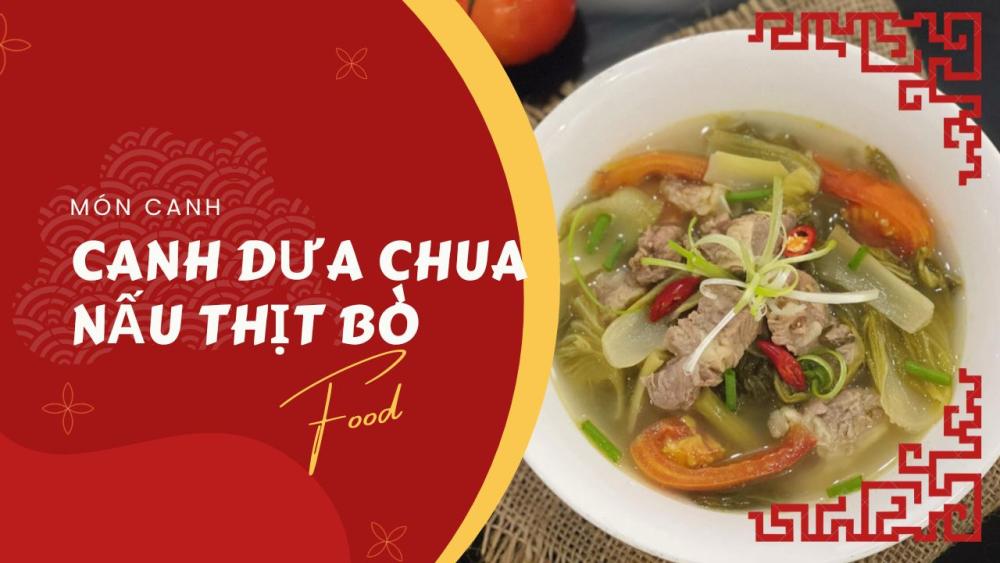 Canh dưa chua nấu thịt bò thanh mát